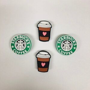 4pc Coffee Shoe Charms - Starbucks Logo Croc Charms Drink